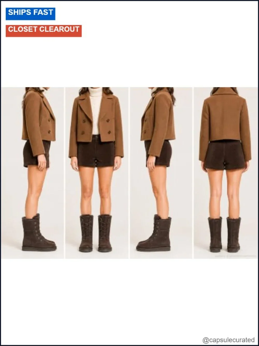 Shearling Leather Lace Up Snow Boots Mid Calf Winter Warm Fur Boots